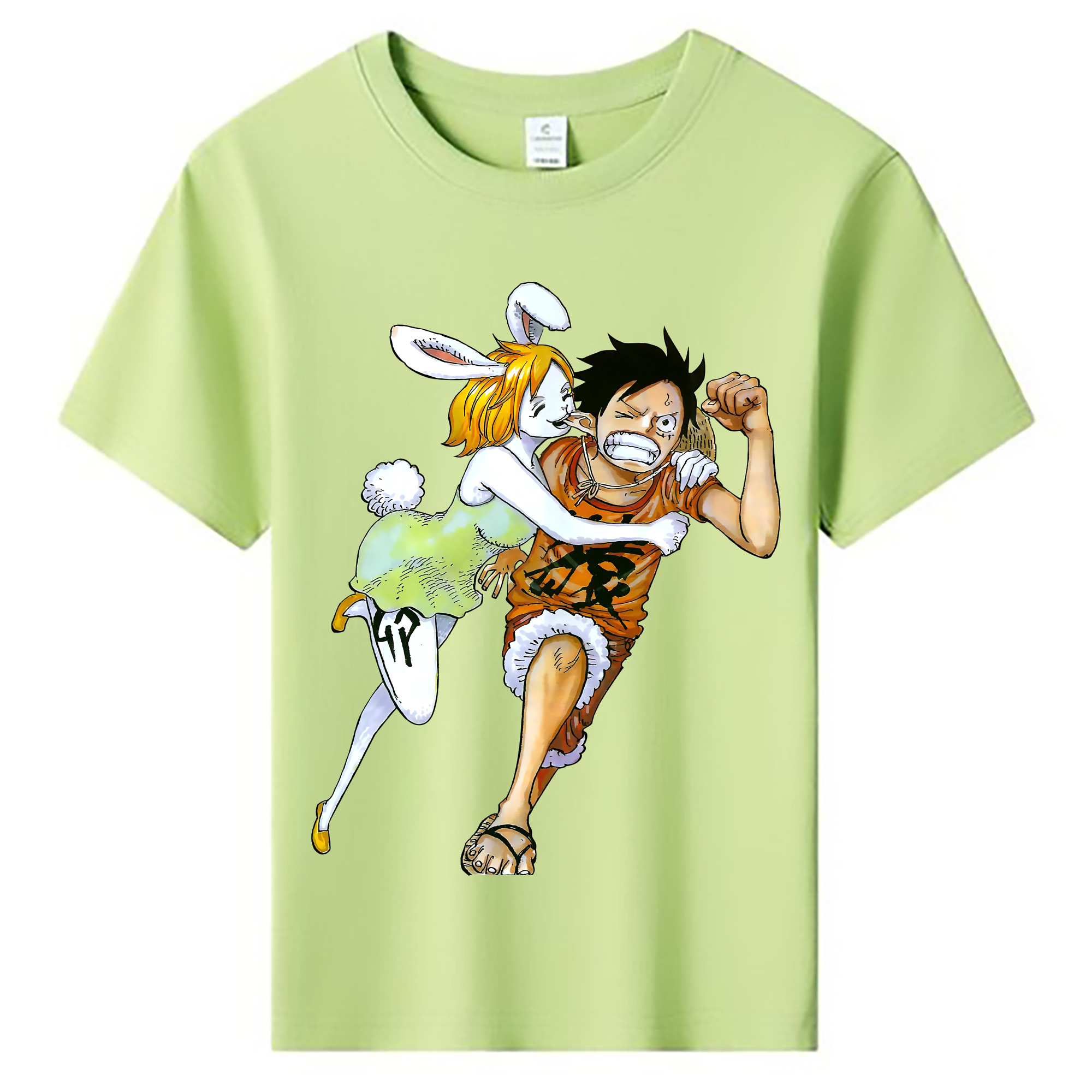 ワンピース モンキー・D・ルフィ ONE PIECE Monkey D. Luffy 綿100％キッズTシャツ（フロントプリント）